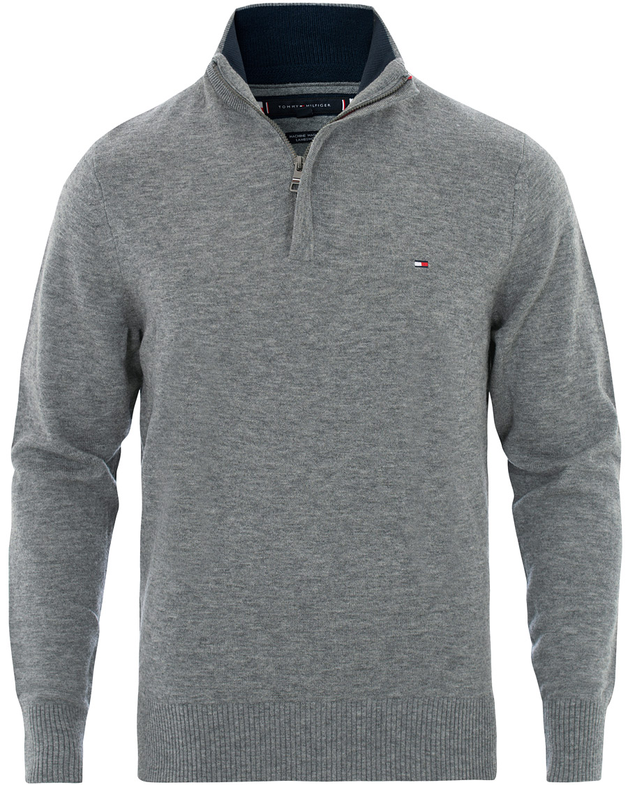 Homme | Pulls Et Tricots | Tommy Hilfiger | Lambswool Half Zip Silver Fog Heather