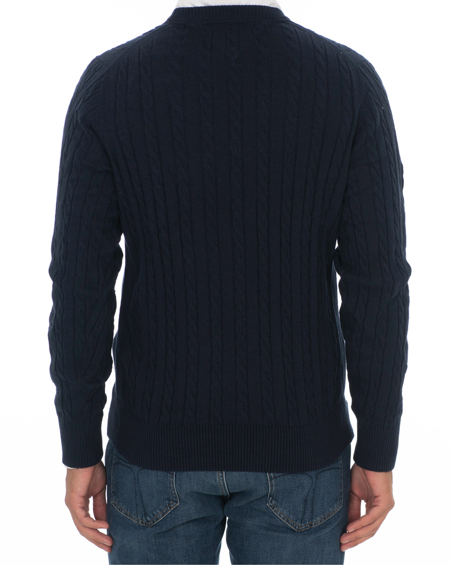 Heren | Truien | Tommy Hilfiger | Classic Cable Crew Neck Sky Captain Heather