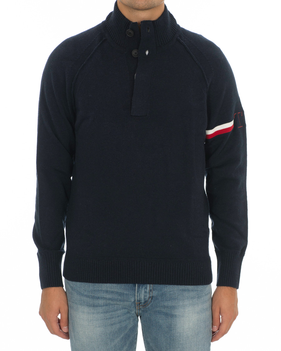 Homme | Pulls Et Tricots | Tommy Hilfiger | Monogram Button Mock Neck Sky Captain