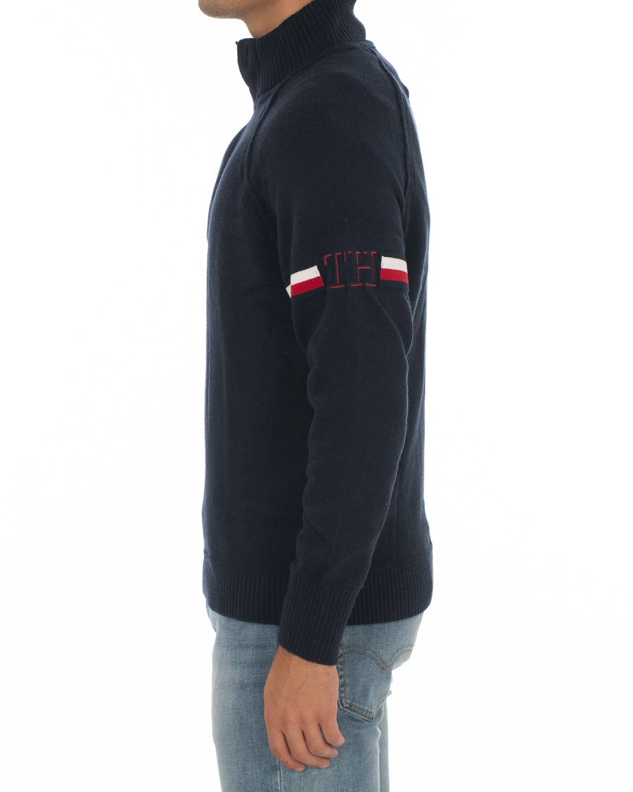 Homme | Pulls Et Tricots | Tommy Hilfiger | Monogram Button Mock Neck Sky Captain