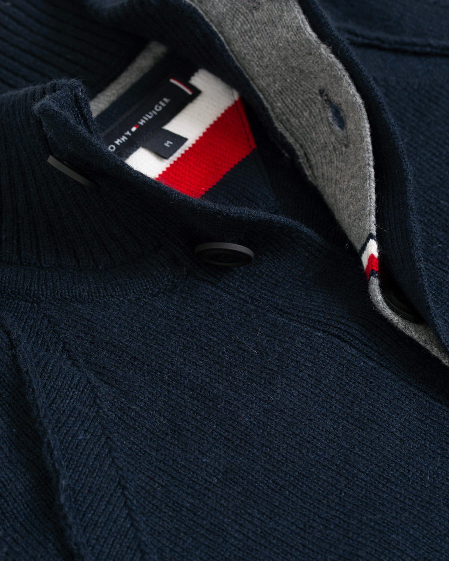 Homme | Pulls Et Tricots | Tommy Hilfiger | Monogram Button Mock Neck Sky Captain