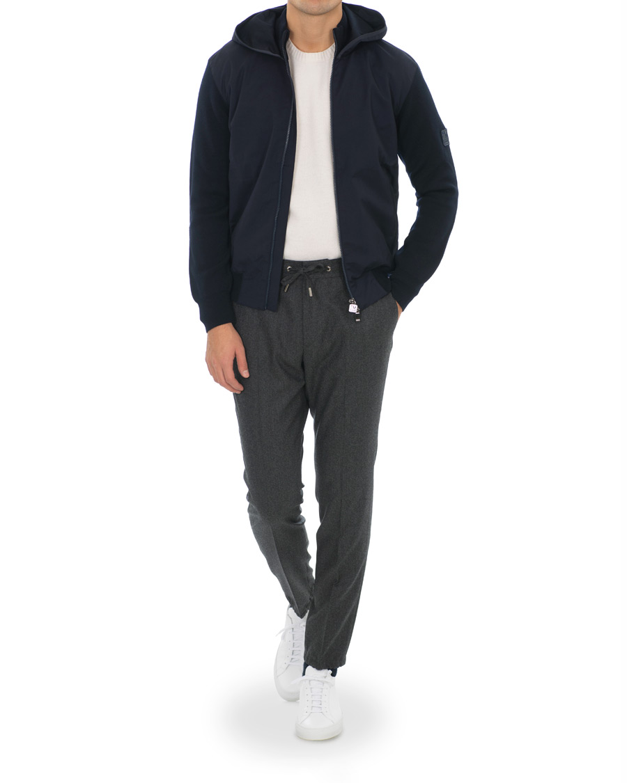 Homme | Pantalons | Z Zegna | Slim Fit Drawstring Flannel Trousers Charcoal