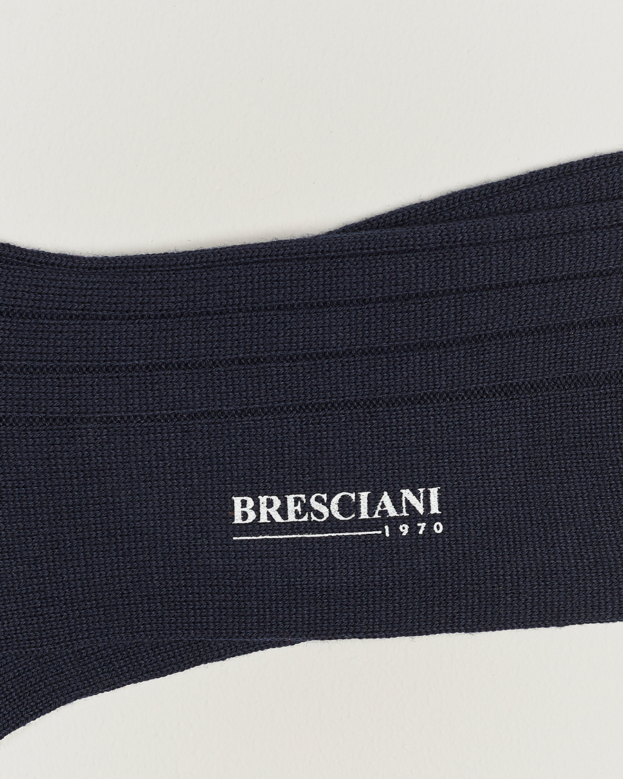 Homme | Sous-Vêtements Et Chaussettes | Bresciani | Wool/Nylon Heavy Ribbed Socks Navy