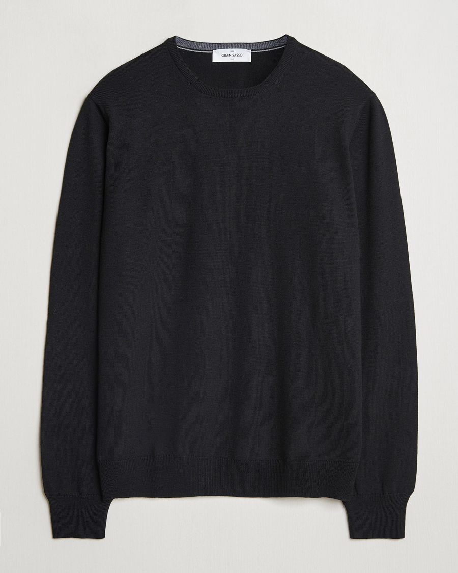 Homme | Pulls Et Tricots | Gran Sasso | Merino Fashion Fit Crew Neck Pullover Black
