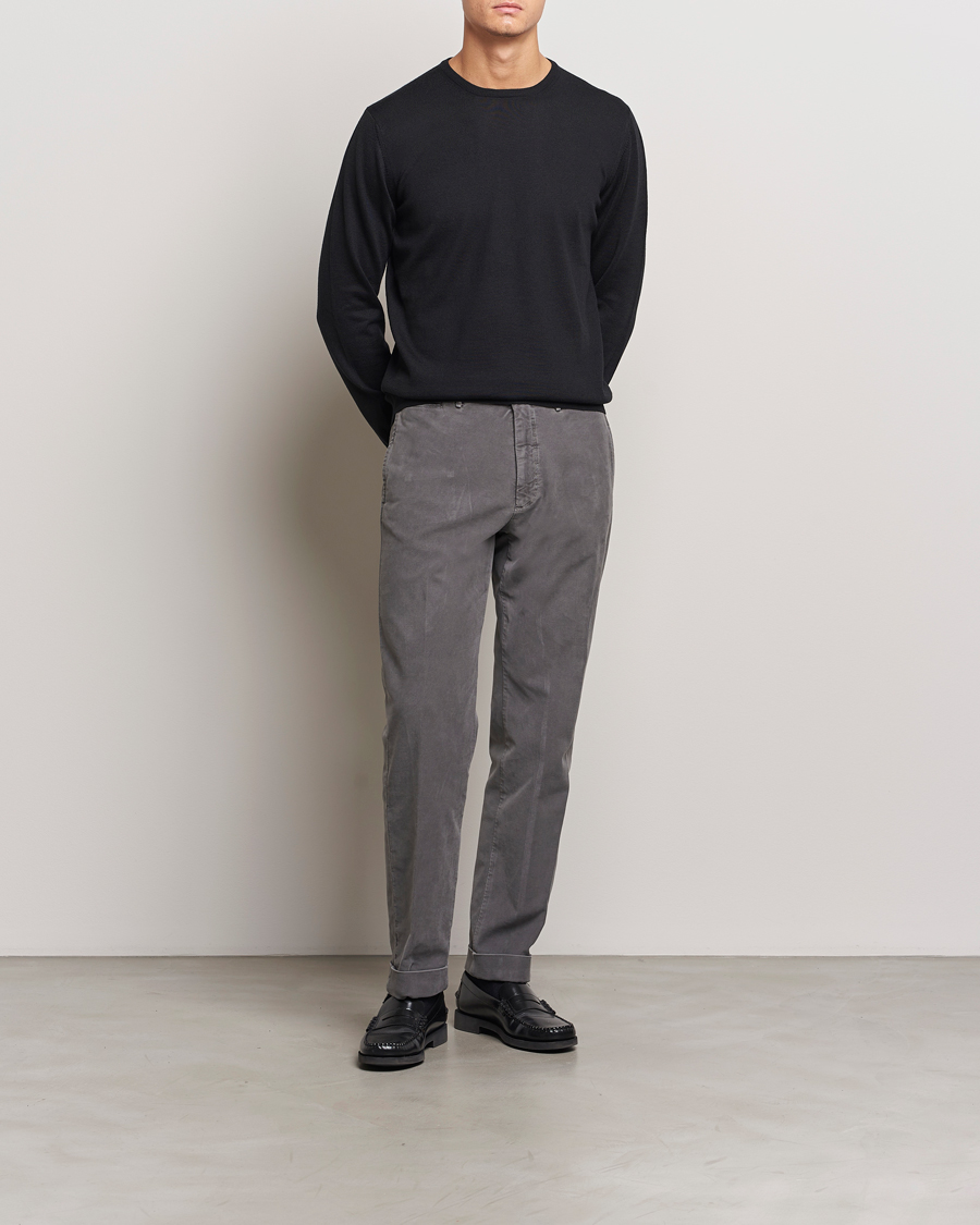 Homme | Pulls Et Tricots | Gran Sasso | Merino Fashion Fit Crew Neck Pullover Black