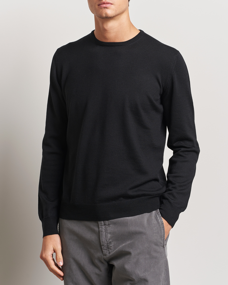 Homme | Pulls Et Tricots | Gran Sasso | Merino Fashion Fit Crew Neck Pullover Black
