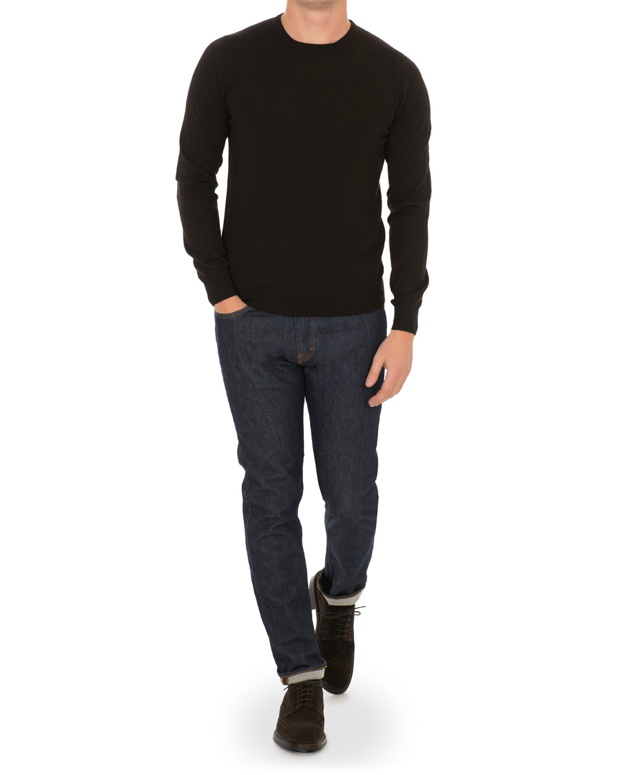 Homme | Pulls Et Tricots | Gran Sasso | Merino Fashion Fit Crew Neck Pullover Brown
