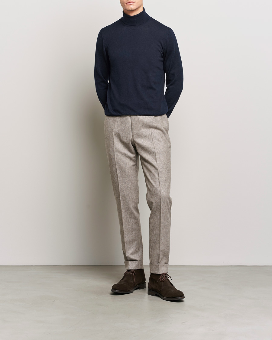Homme | Pulls Et Tricots | Gran Sasso | Merino Fashion Fit Rollneck Navy