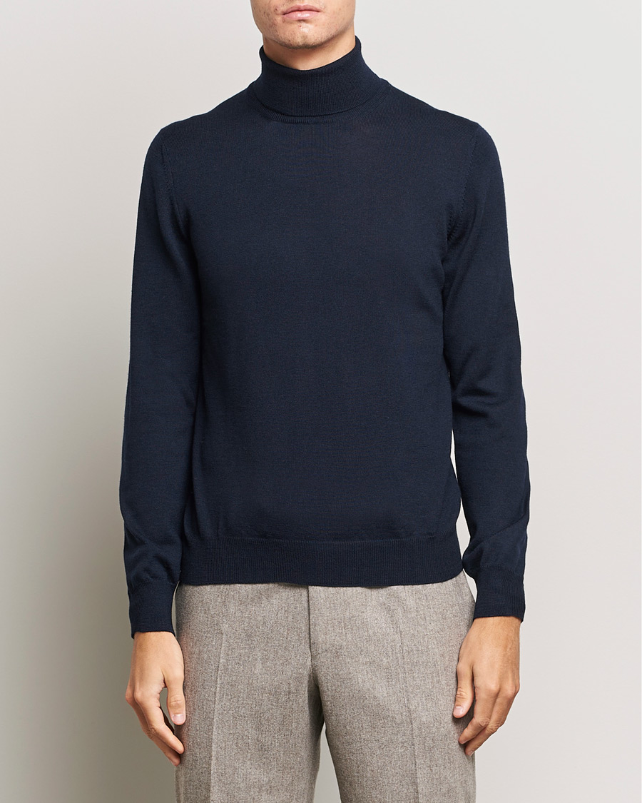 Homme | Pulls Et Tricots | Gran Sasso | Merino Fashion Fit Rollneck Navy