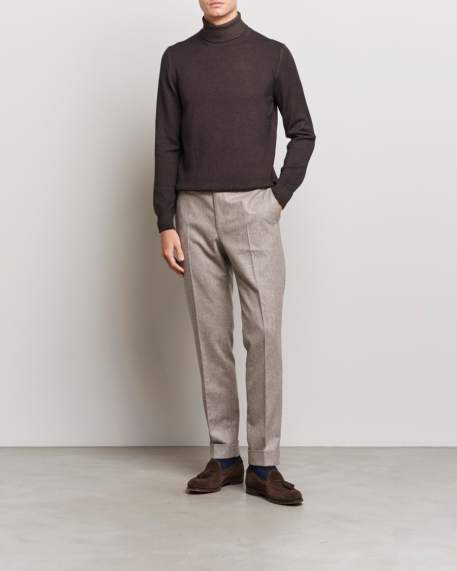 Homme | Pulls Et Tricots | Gran Sasso | Vintage Merino Fashion Fit Polo Brown