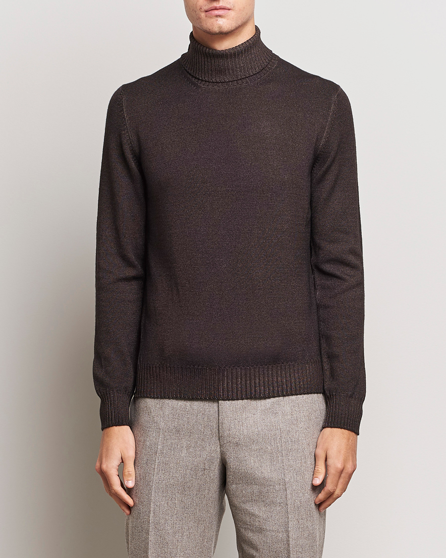 Homme | Pulls Et Tricots | Gran Sasso | Vintage Merino Fashion Fit Polo Brown