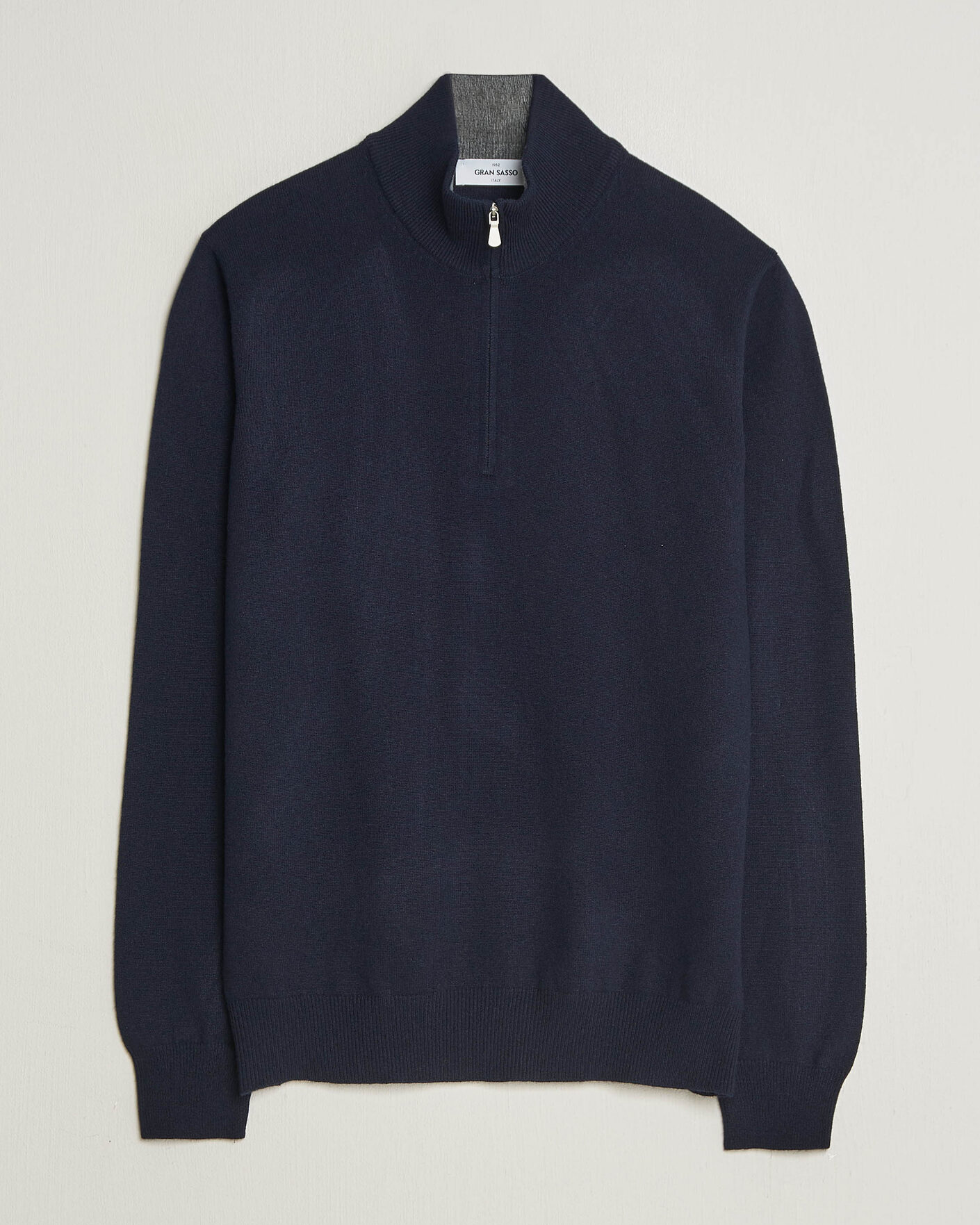 Heren | Truien | Gran Sasso | Wool/Cashmere Half Zip Navy