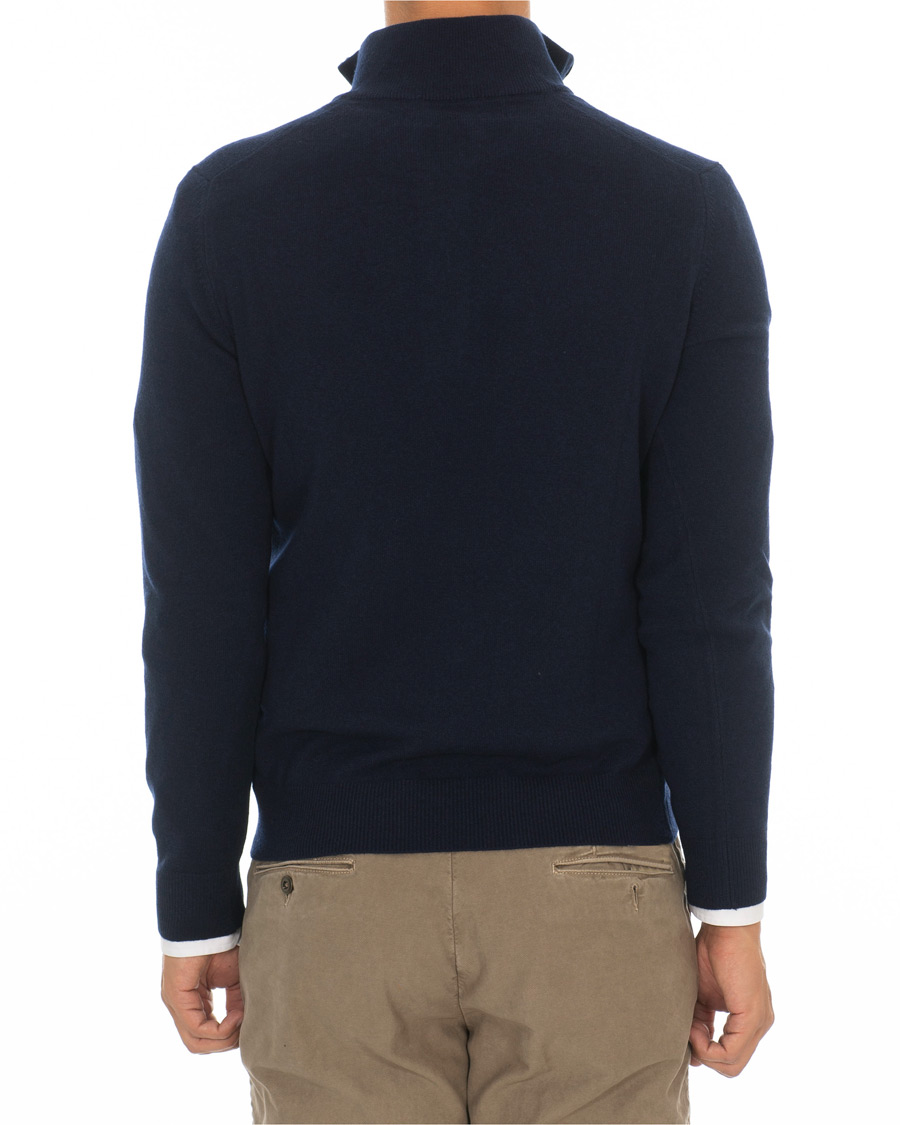 Heren | Truien | Gran Sasso | Wool/Cashmere Half Zip Navy