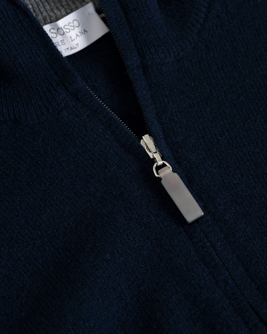 Heren | Truien | Gran Sasso | Wool/Cashmere Half Zip Navy
