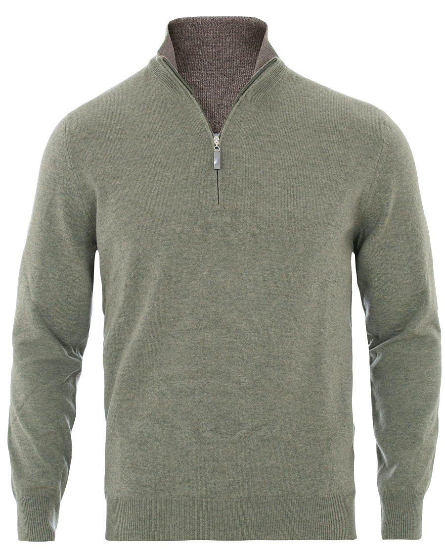 Homme | Pulls Et Tricots | Gran Sasso | Wool/Cashmere Half Zip Green