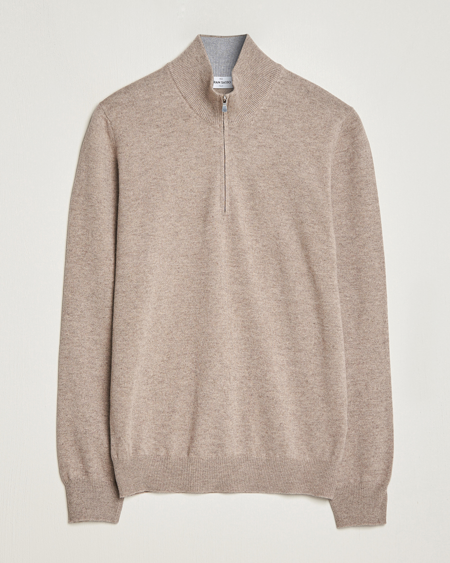 Homme | Pulls Et Tricots | Gran Sasso | Wool/Cashmere Half Zip Beige