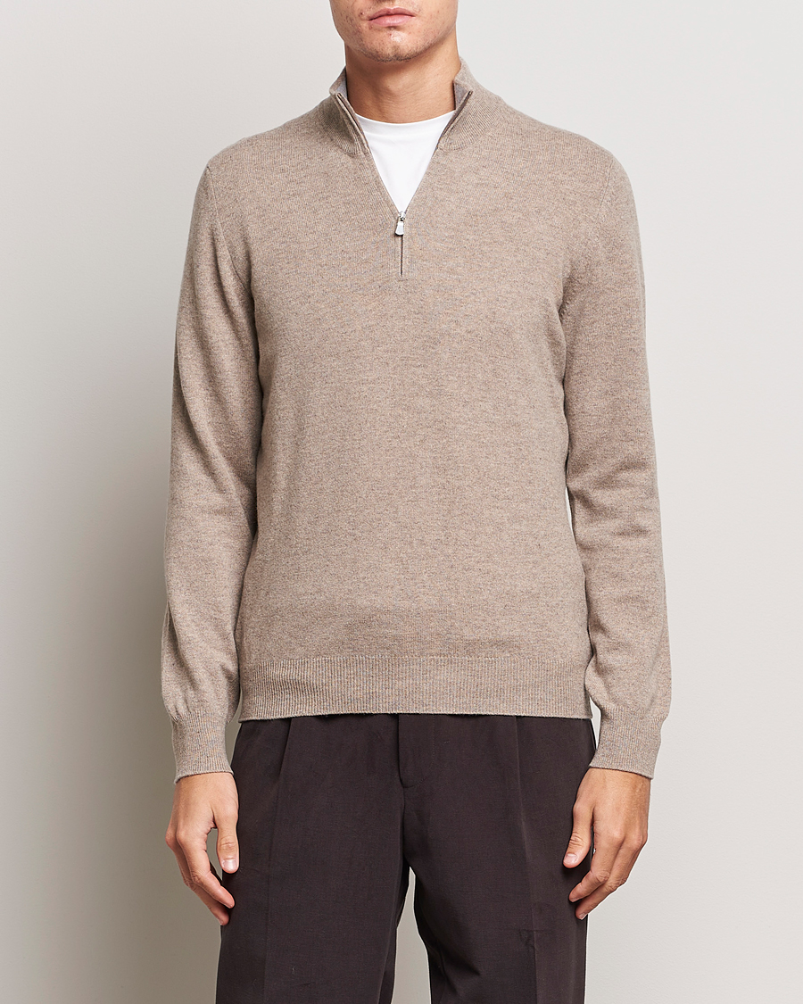 Homme | Pulls Et Tricots | Gran Sasso | Wool/Cashmere Half Zip Beige