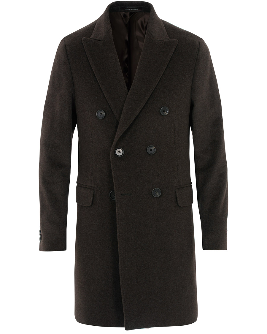 Heren | Jassen | Oscar Jacobson | Sebastian Wool/Cashmere Double Breasted Coat Brown