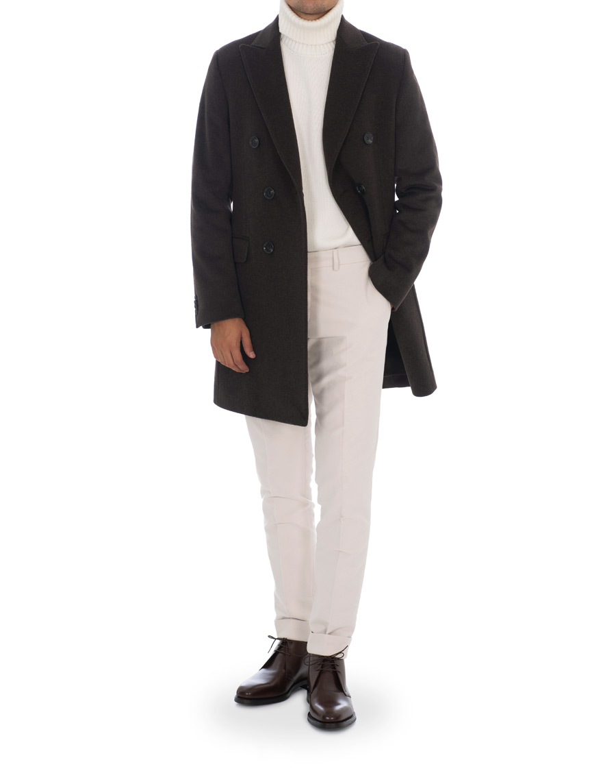 Heren | Jassen | Oscar Jacobson | Sebastian Wool/Cashmere Double Breasted Coat Brown