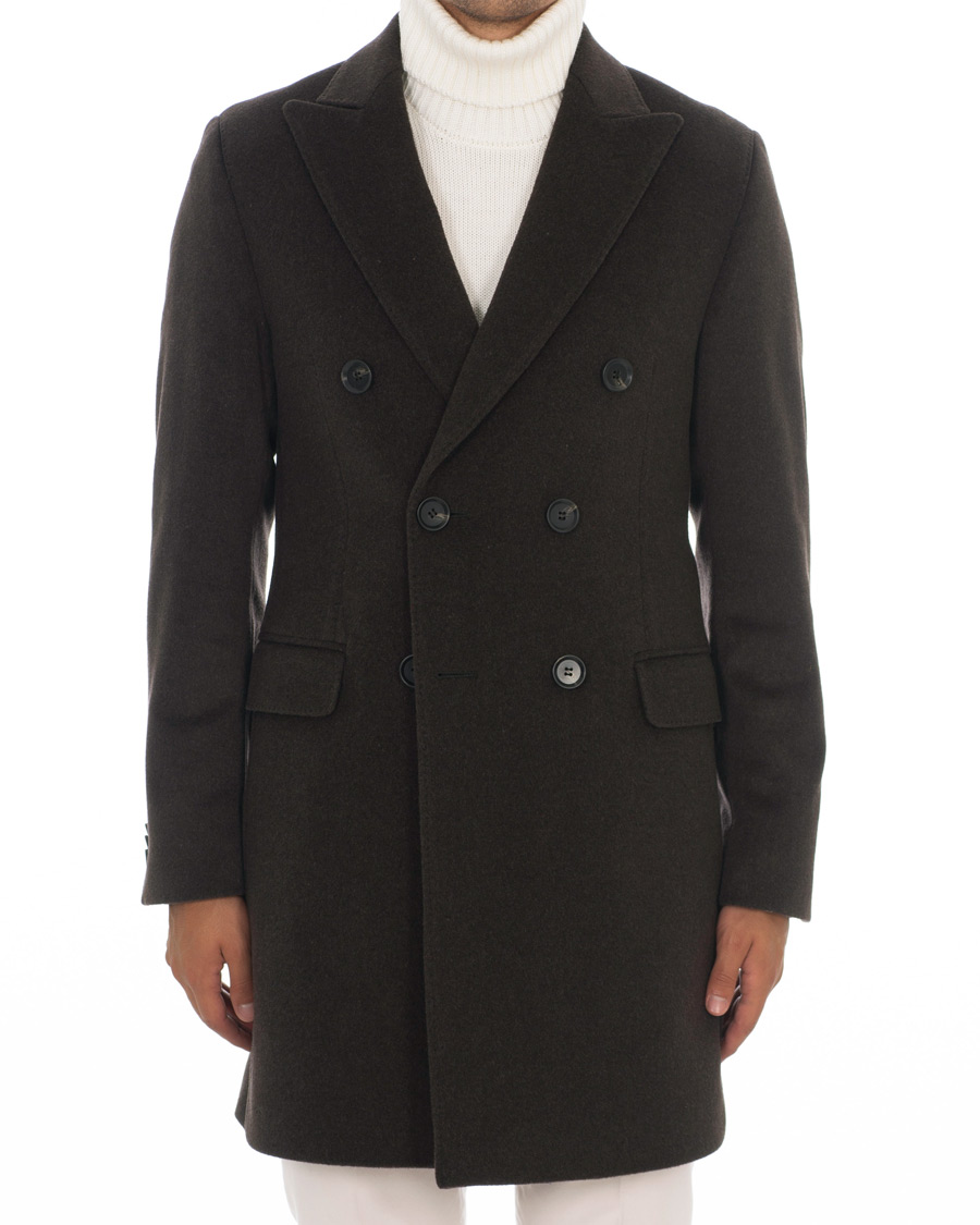 Heren | Jassen | Oscar Jacobson | Sebastian Wool/Cashmere Double Breasted Coat Brown