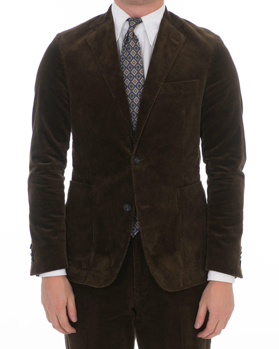 Homme | Blazers | Oscar Jacobson | Einar Patch Pocket Corduroy Blazer Tobacco