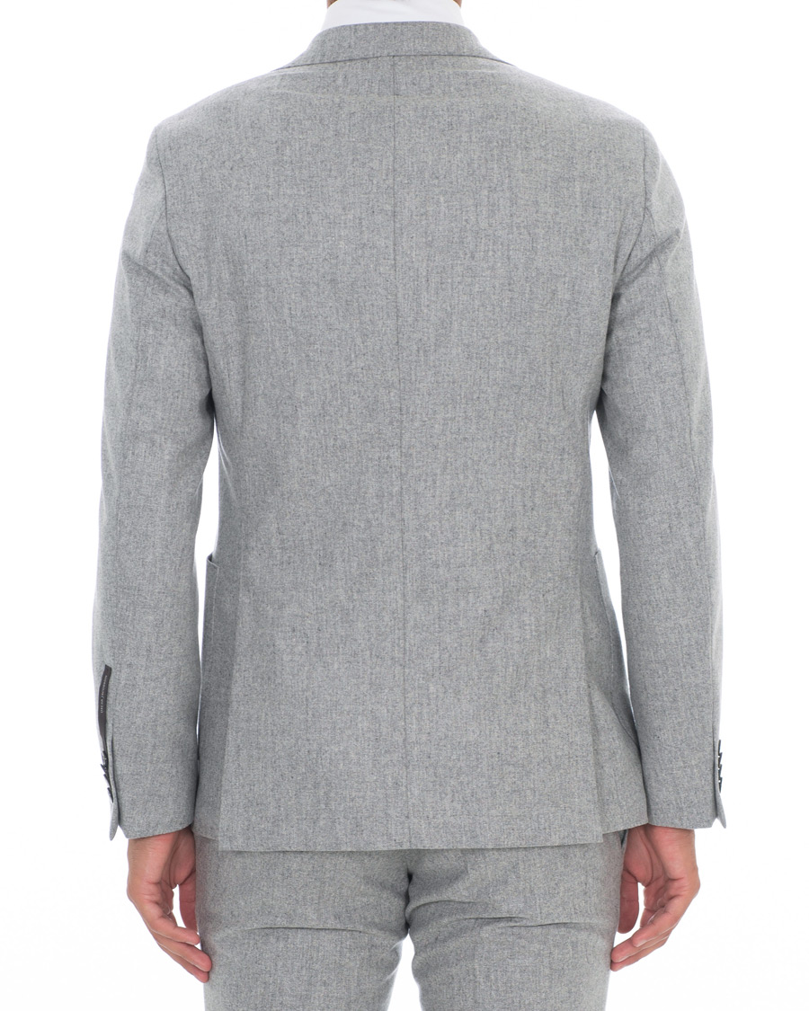Homme | Blazers | Oscar Jacobson | Einar Patch Pocket Flannel Blazer Light Grey