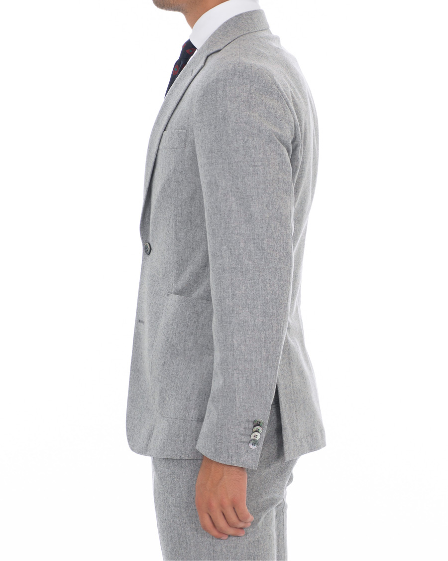 Homme | Blazers | Oscar Jacobson | Einar Patch Pocket Flannel Blazer Light Grey