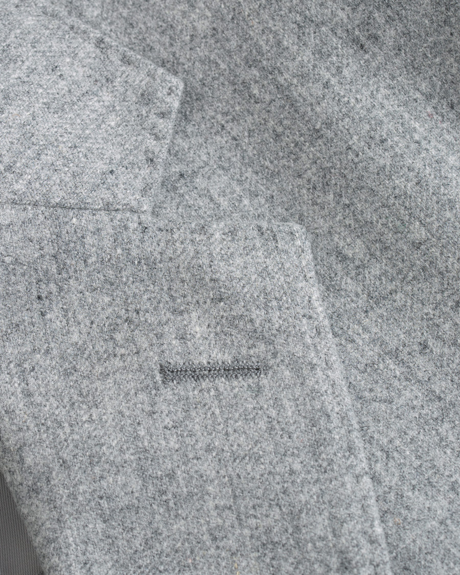 Homme | Blazers | Oscar Jacobson | Einar Patch Pocket Flannel Blazer Light Grey