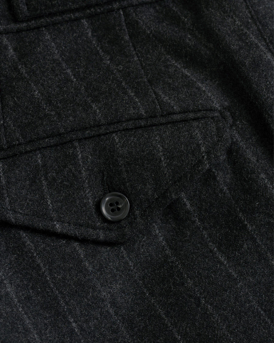 Heren | Broeken | Oscar Jacobson | Nilo Chalkstripe Side Adjuster Trousers Dark Grey