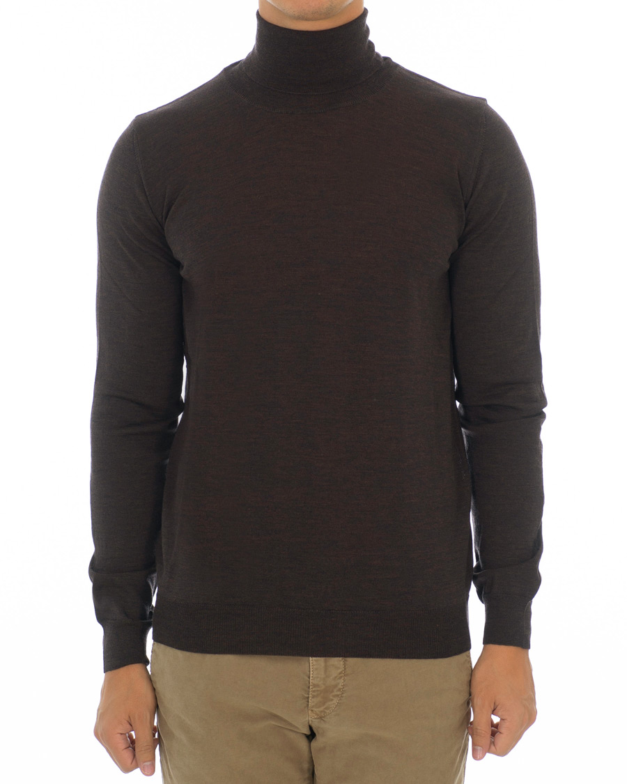 Heren | Truien | Oscar Jacobson | Cole Extra Fine Merino Rollneck Brown