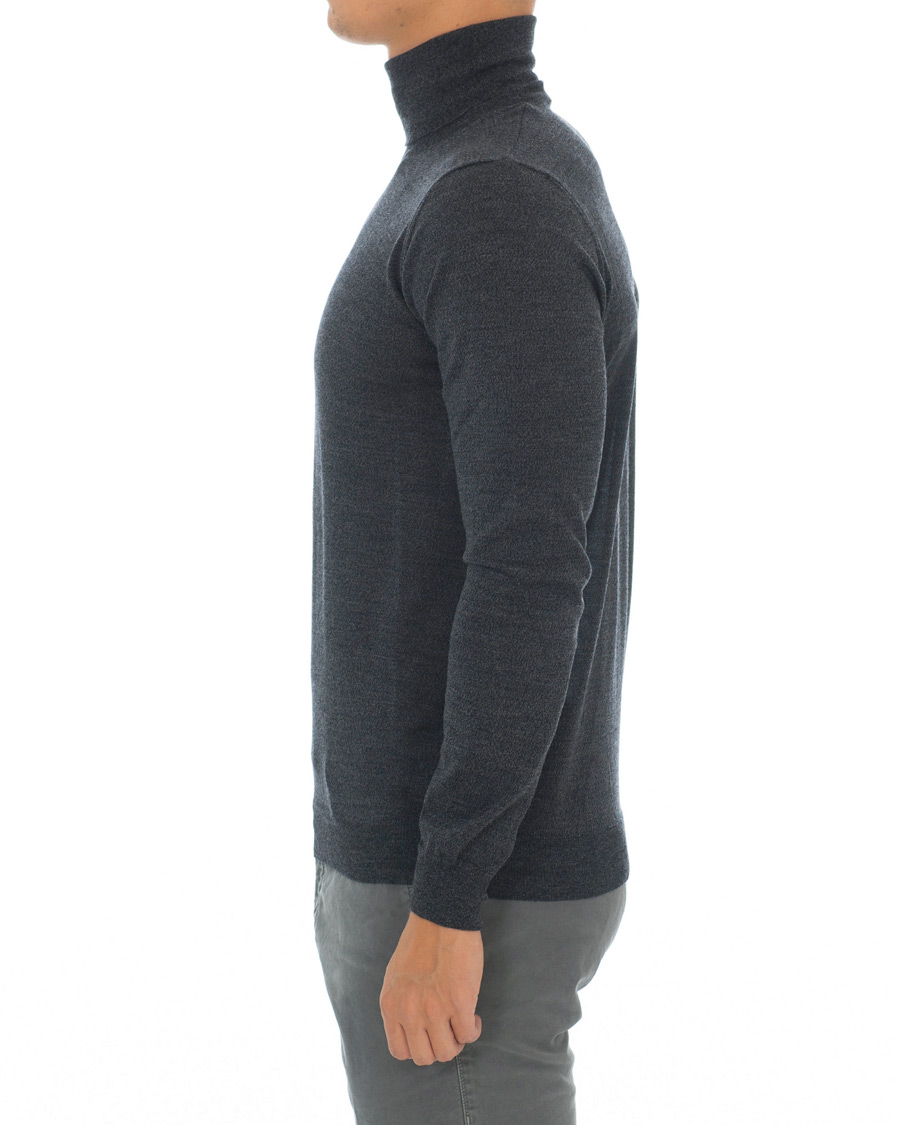 Heren | Truien | Oscar Jacobson | Cole Extra Fine Merino Rollneck Dark Grey