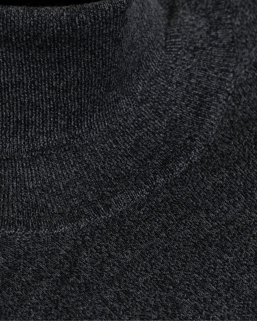 Heren | Truien | Oscar Jacobson | Cole Extra Fine Merino Rollneck Dark Grey