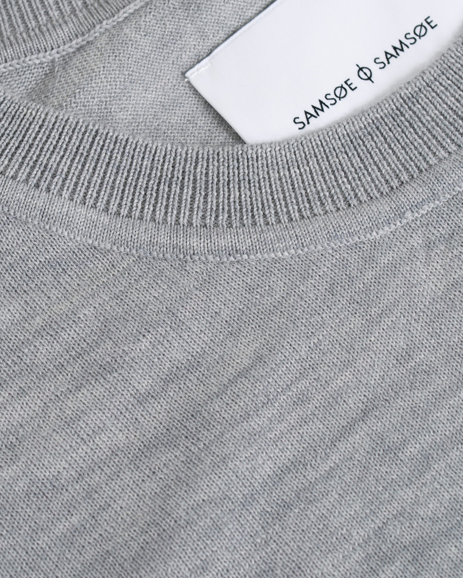 Homme | Pulls Et Tricots | Samsøe Samsøe | Samsøe & Samsøe Flemming Superfine Merino Wool Crew Neck Grey Mel