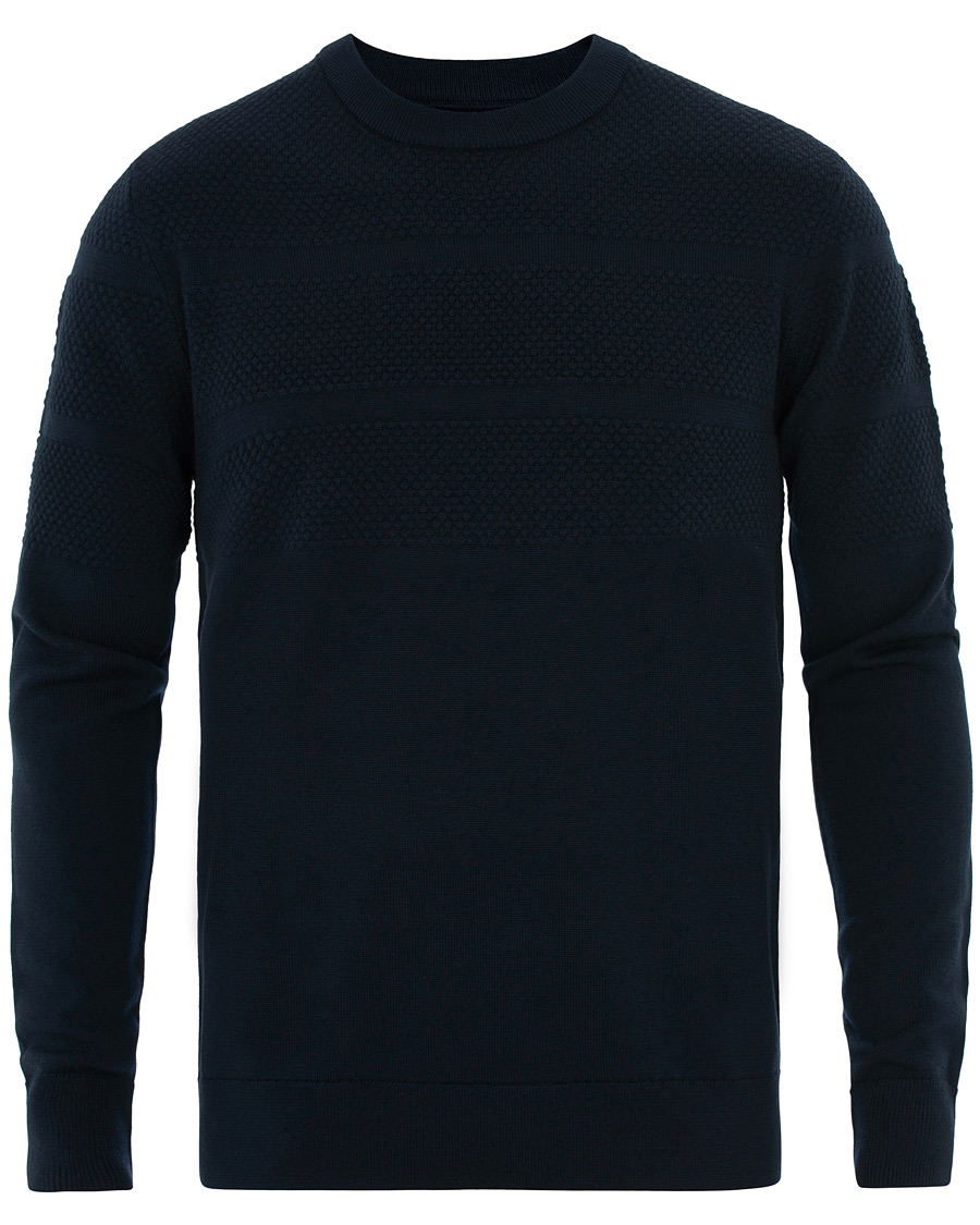 Homme | Pulls Et Tricots | Samsøe Samsøe | Samsøe & Samsøe Sei Structured Wool Crew Neck Night Sky