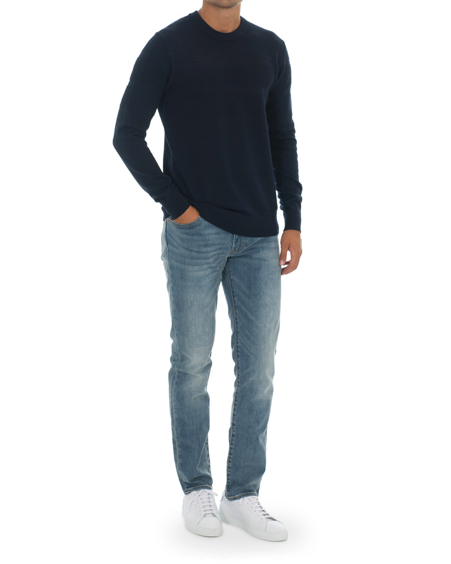 Homme | Pulls Et Tricots | Samsøe Samsøe | Samsøe & Samsøe Sei Structured Wool Crew Neck Night Sky