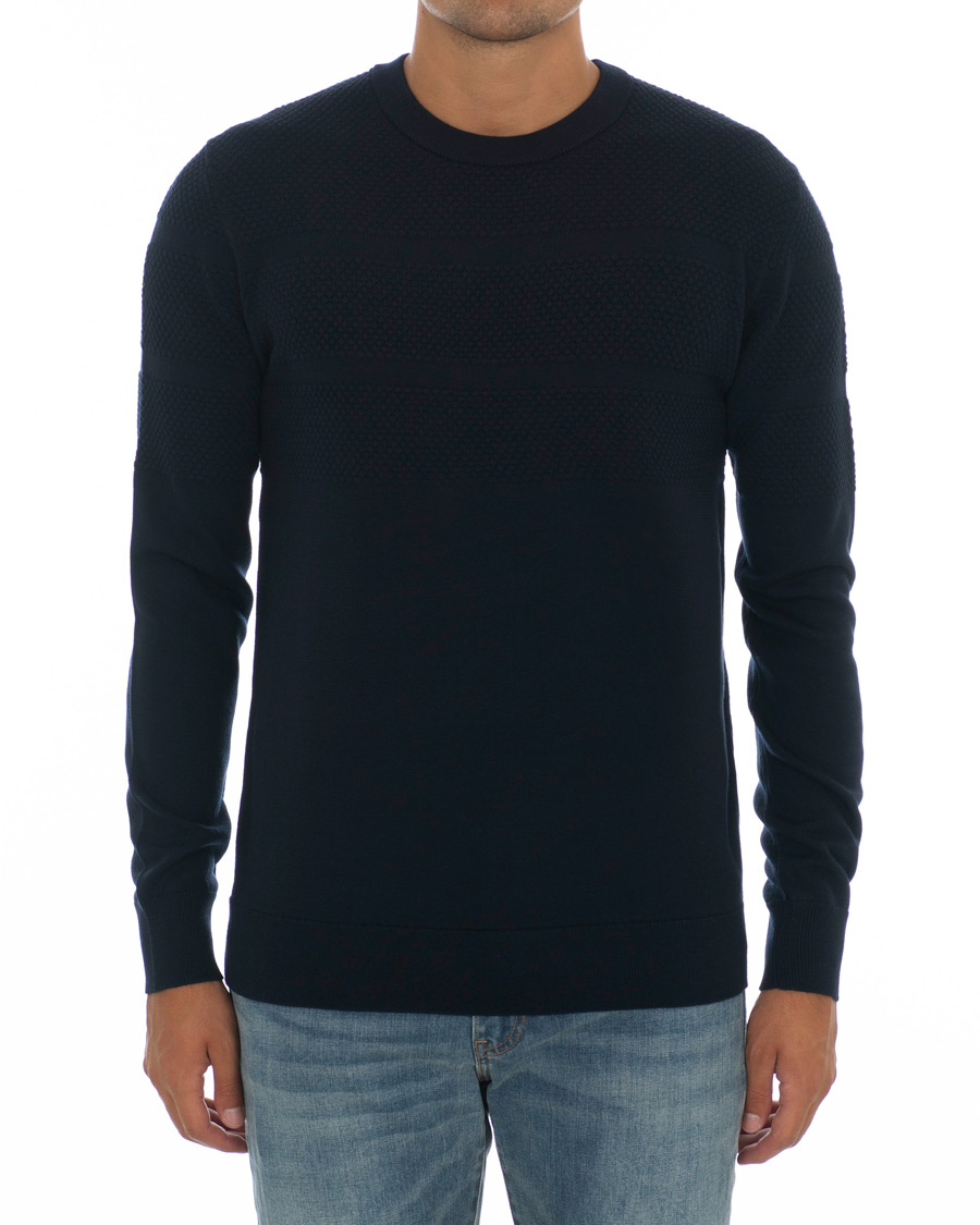 Homme | Pulls Et Tricots | Samsøe Samsøe | Samsøe & Samsøe Sei Structured Wool Crew Neck Night Sky