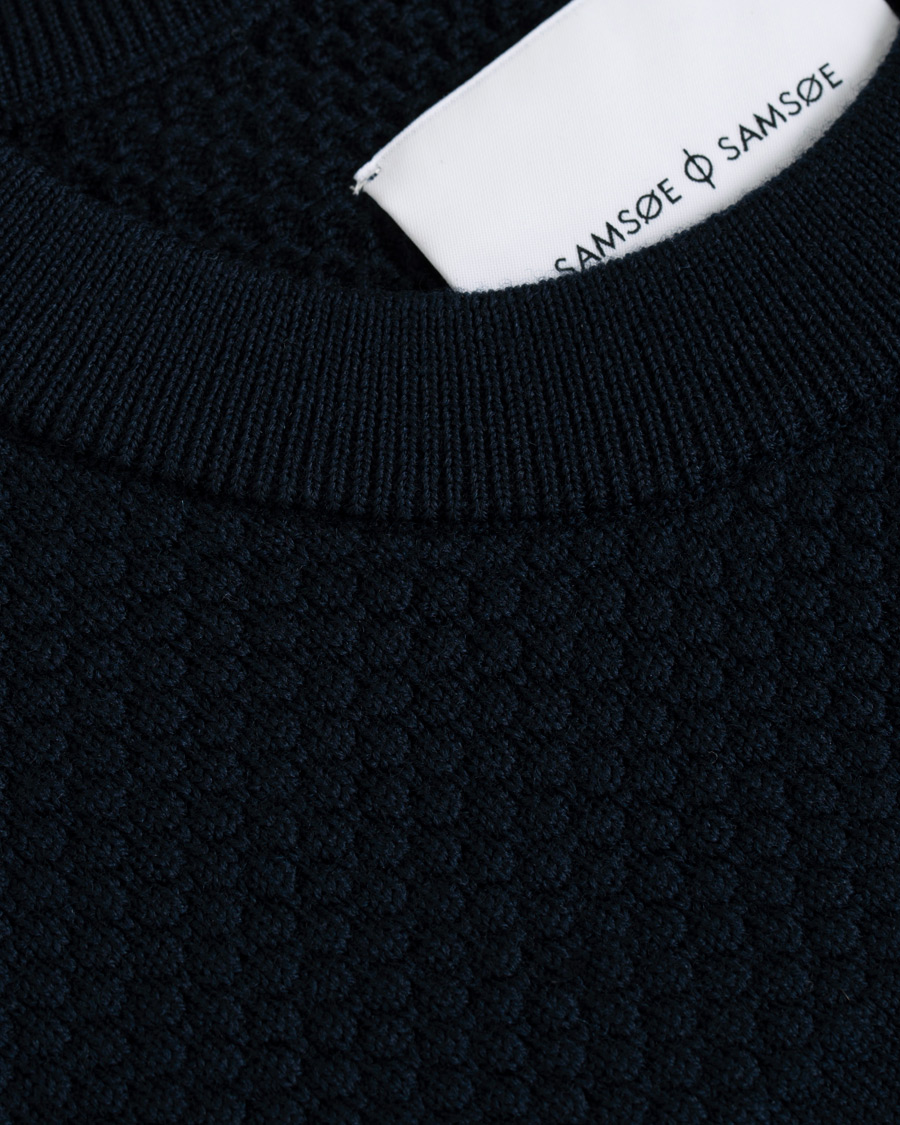 Homme | Pulls Et Tricots | Samsøe Samsøe | Samsøe & Samsøe Sei Structured Wool Crew Neck Night Sky