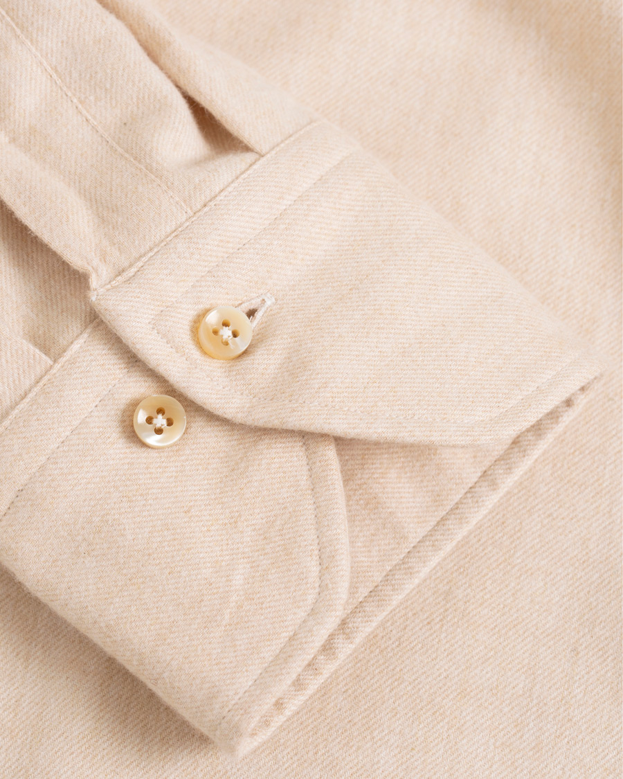 Homme | Chemises | Stenströms | Slimline Flannel Shirt Beige
