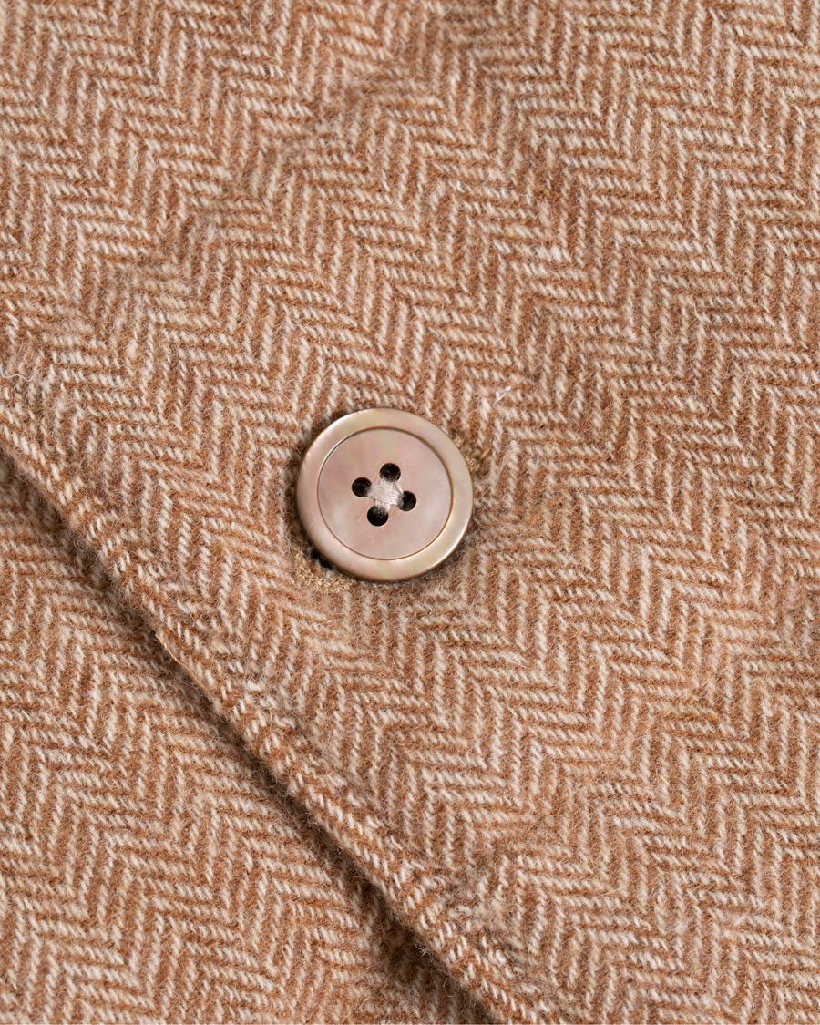 Homme | Manteaux Et Vestes | Stenströms | Quilted Herringbone Wool Vest Beige