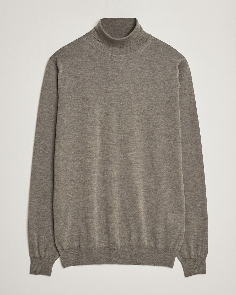 Homme | Pulls Et Tricots | Stenströms | Fine Merino Rollneck Olive