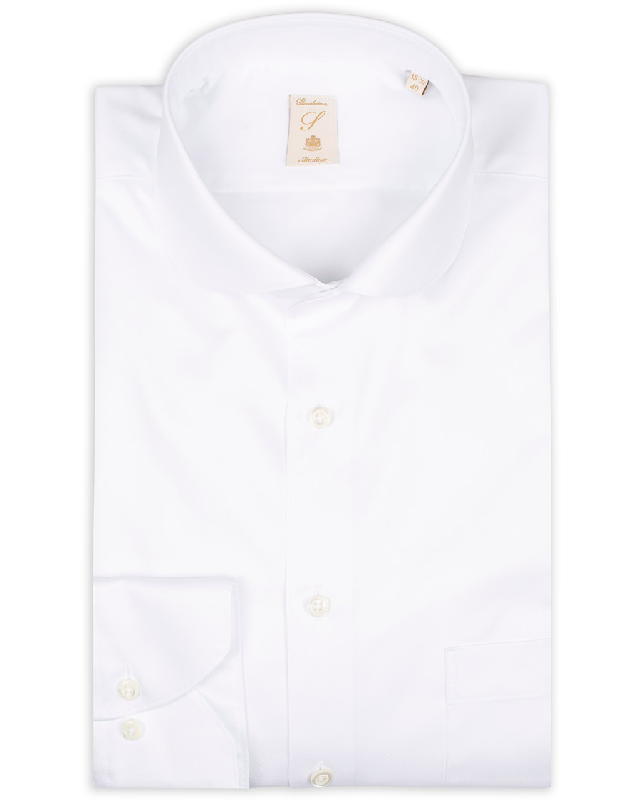 Homme | Chemises | Stenströms | Slimline Club Collar Shirt White
