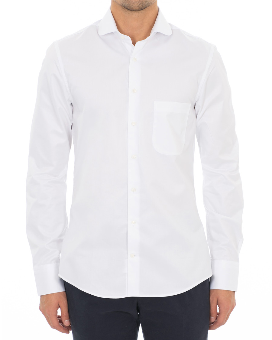 Homme | Chemises | Stenströms | Slimline Club Collar Shirt White
