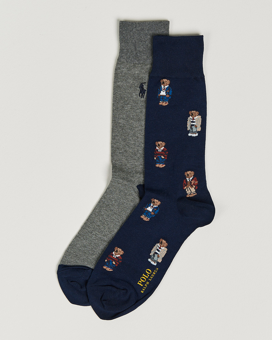 Heren | Ondergoed | Polo Ralph Lauren | 2-Pack Bear Socks Navy/Grey