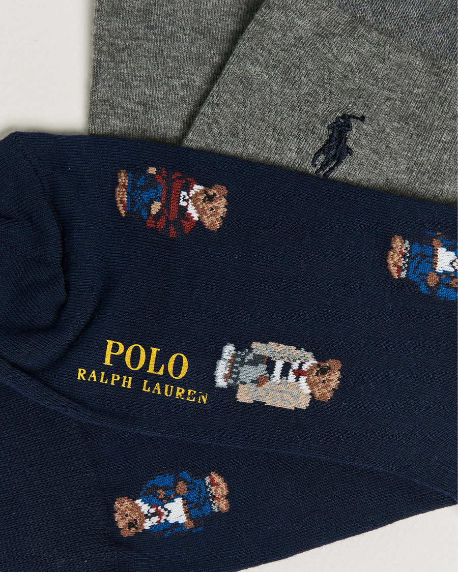 Heren | Ondergoed | Polo Ralph Lauren | 2-Pack Bear Socks Navy/Grey