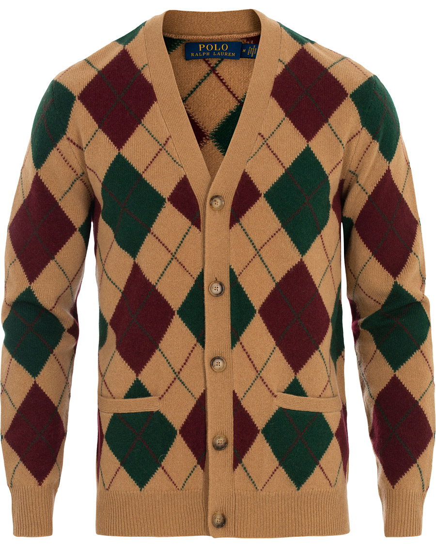 Heren | Truien | Polo Ralph Lauren | Wool/Cashmere Argyle Cardigan Beige