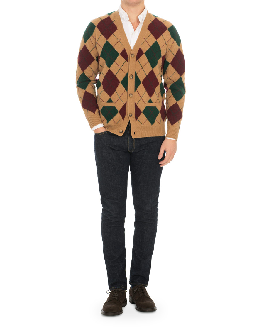 Heren | Truien | Polo Ralph Lauren | Wool/Cashmere Argyle Cardigan Beige