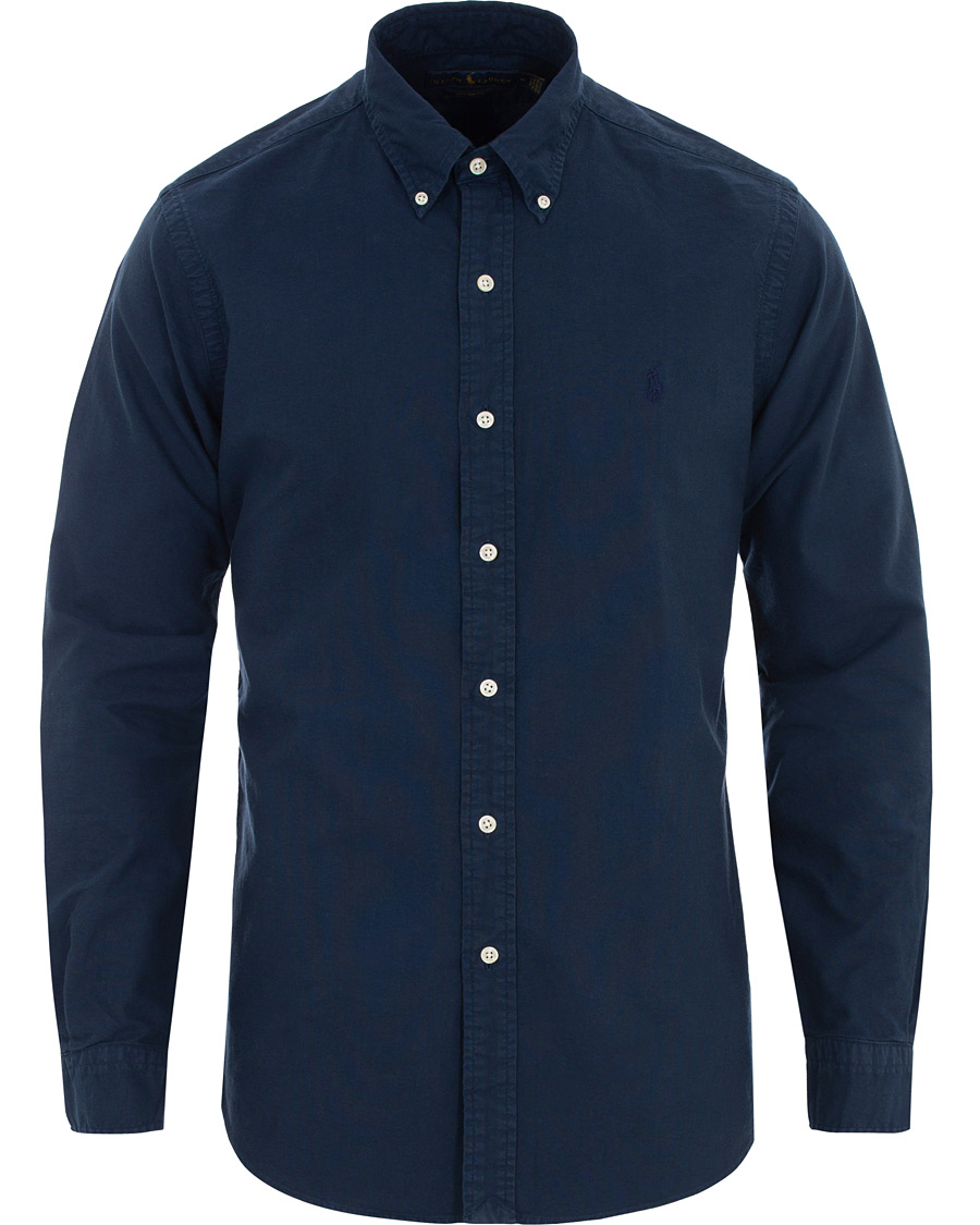 Homme | Chemises | Polo Ralph Lauren | Custom Fit Garment Dyed Oxford Shirt Newport Navy