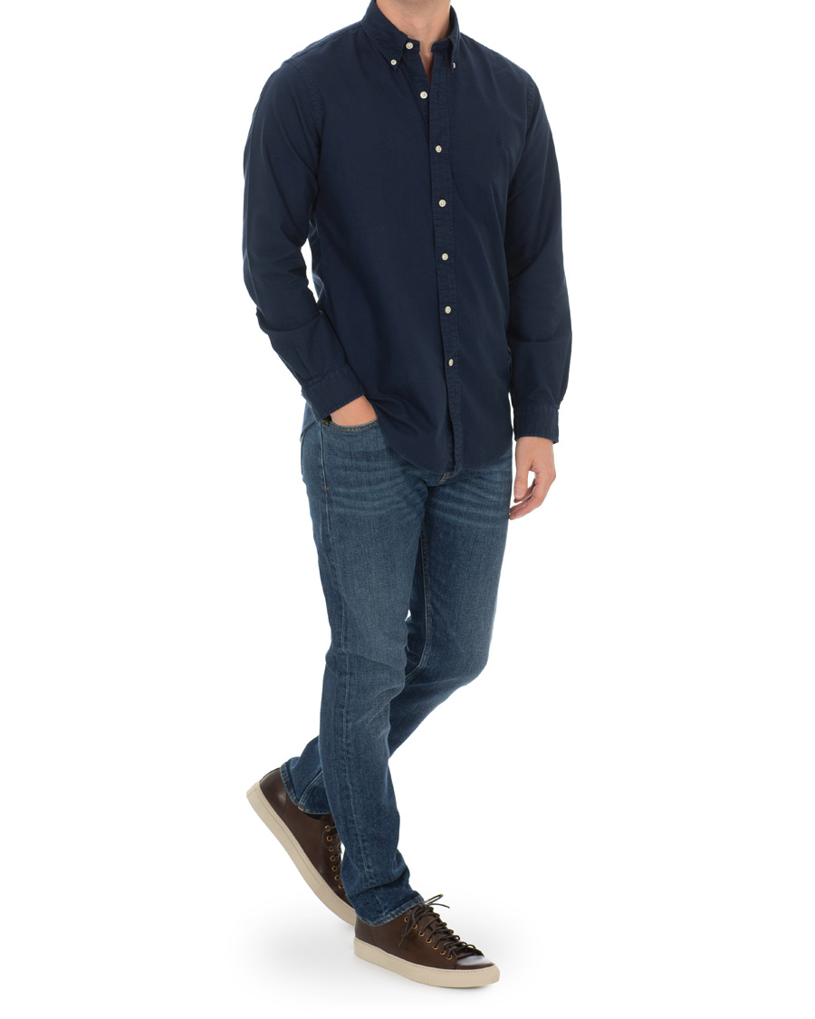 Homme | Chemises | Polo Ralph Lauren | Custom Fit Garment Dyed Oxford Shirt Newport Navy