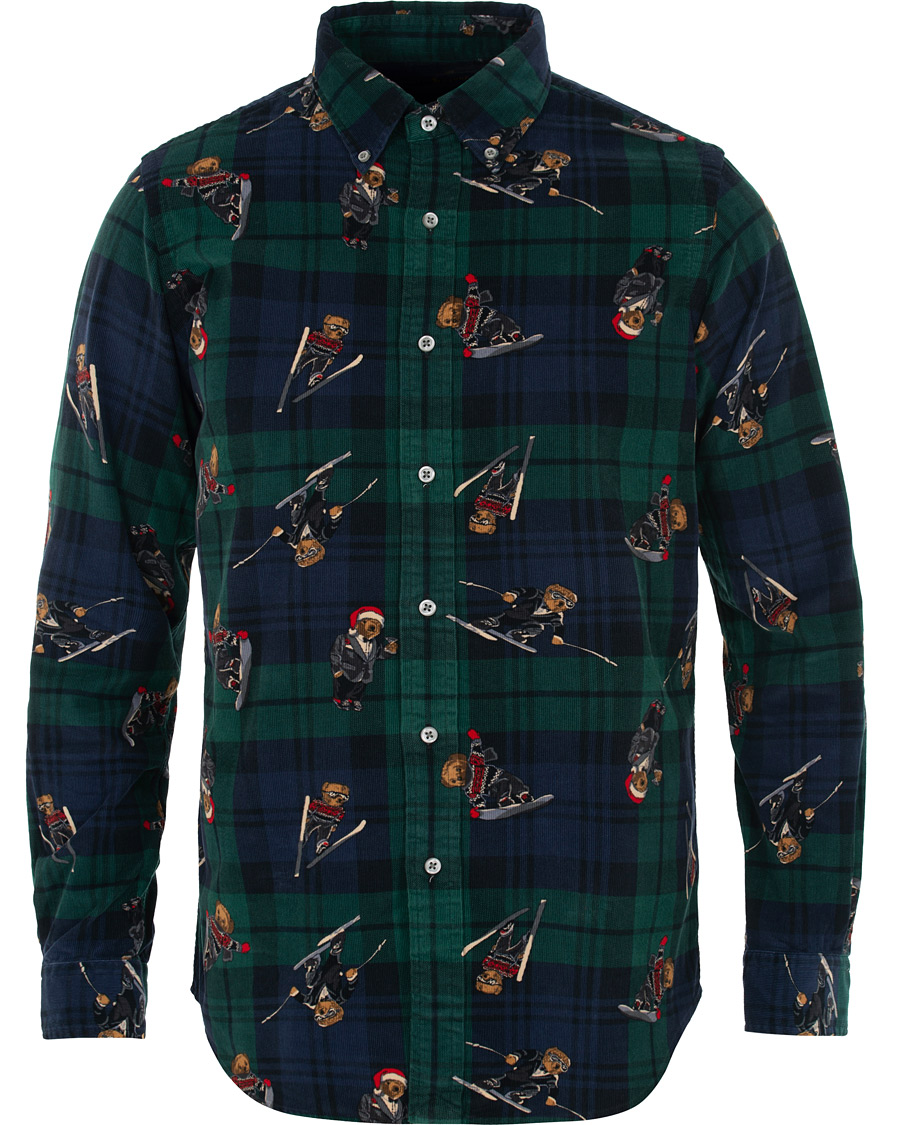 Homme | Chemises | Polo Ralph Lauren | Custom Fit Corduroy Bear Shirt Blackwatch