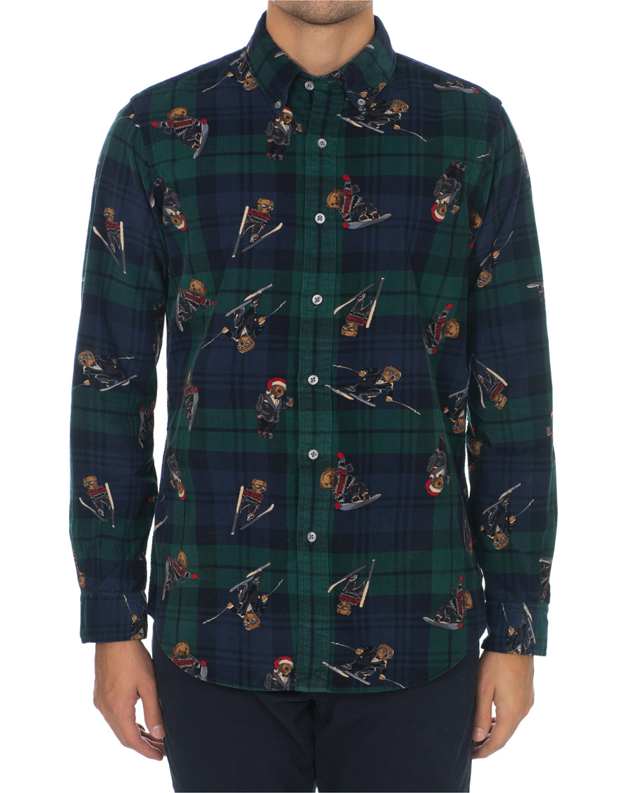 Homme | Chemises | Polo Ralph Lauren | Custom Fit Corduroy Bear Shirt Blackwatch